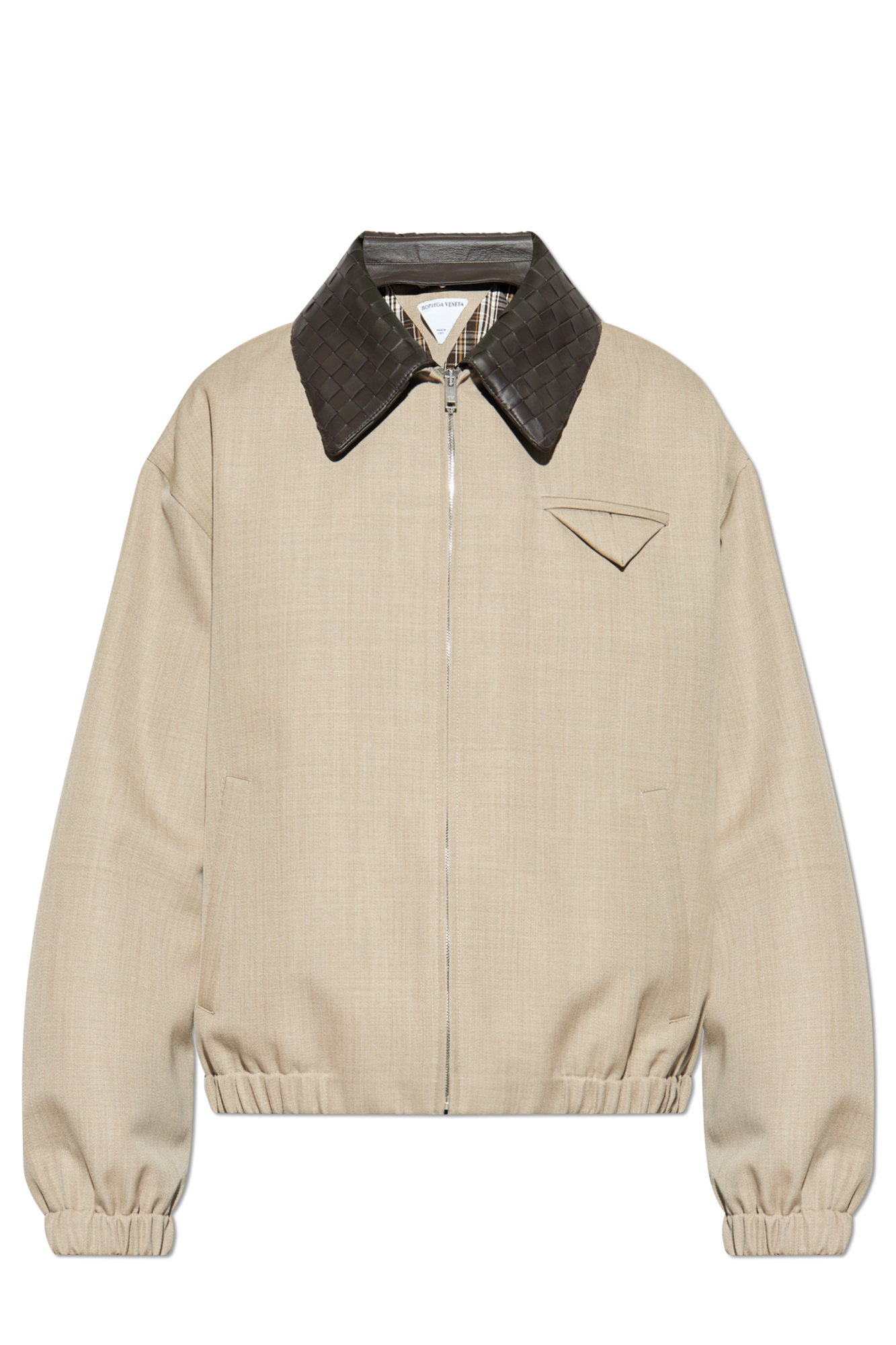 Bottega Veneta Wool jacket with leather collar | Men's | Vitkac